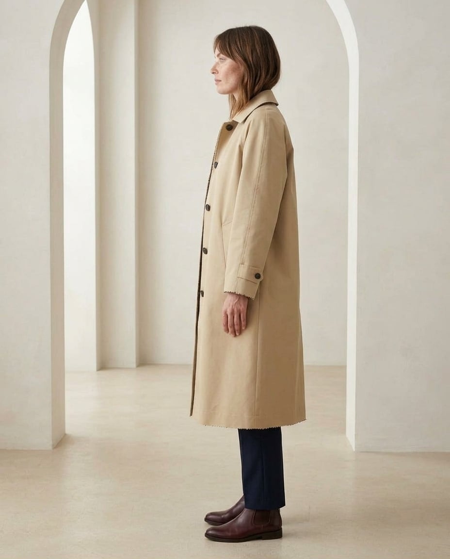 Sophie | Timeless Reversible Trench Coat for Winter - Side View