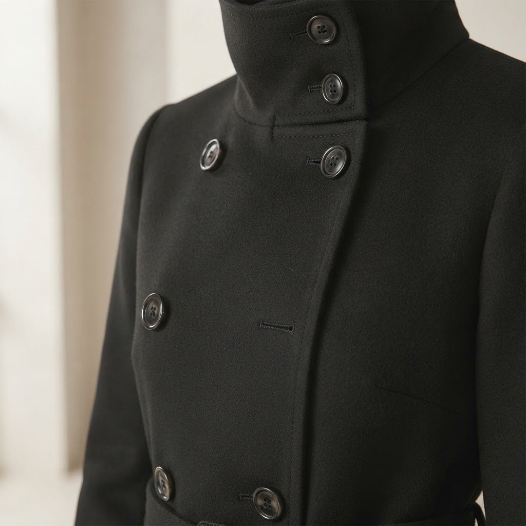 Sophie | Timeless Trench Coat for Winter - Detail Close-Up