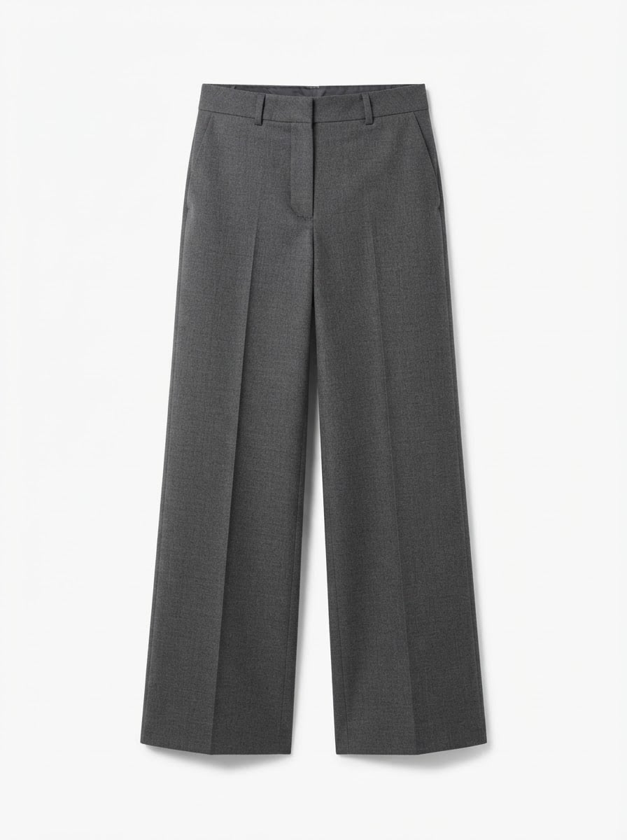 Sophie - Wide-Leg Wool Trousers - flat lay