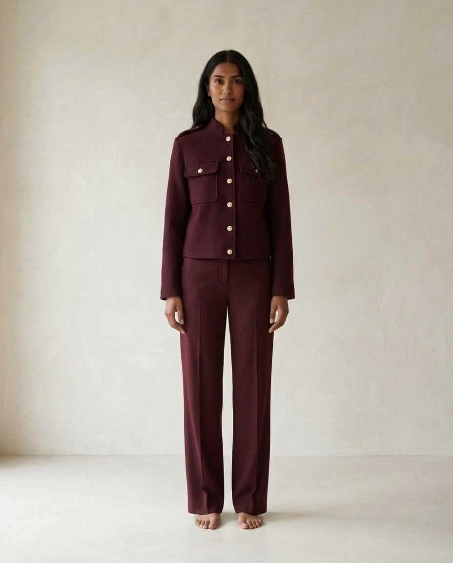 Vivienne | Sophisticated Boxy Tweed Jacket for Winter - front view