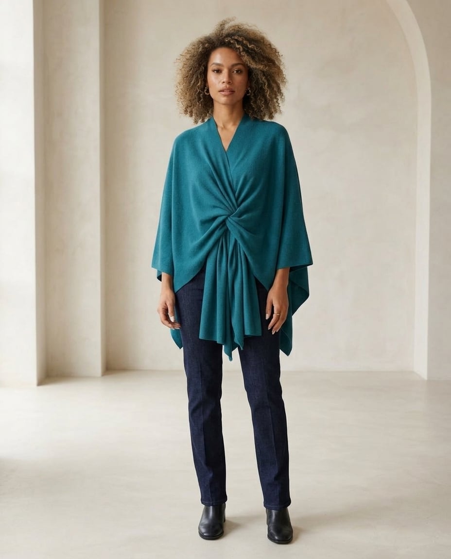 Zara | Effortless Draped Wrap for Autumn/Winter - Front View