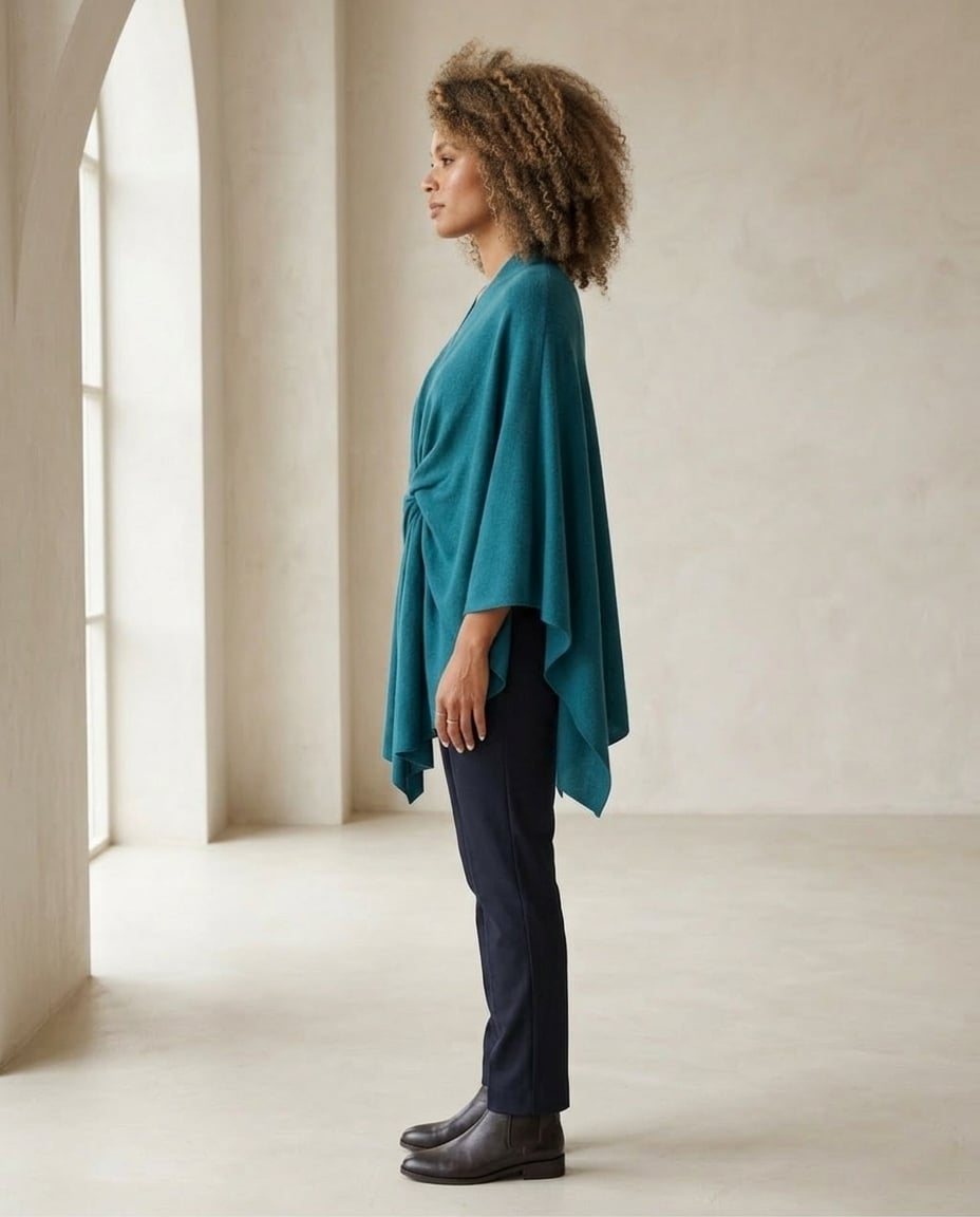 Zara | Effortless Draped Wrap for Autumn/Winter - Side View