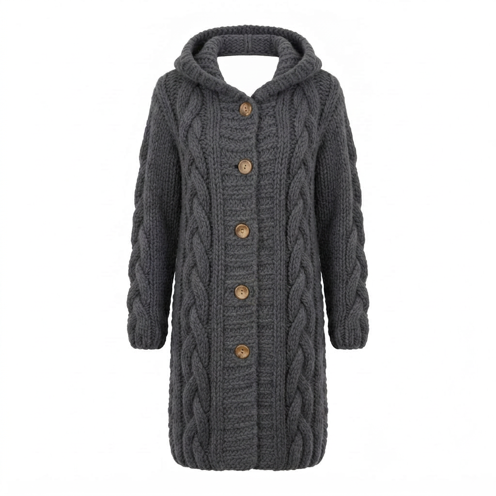 Zara | Elegant Hooded Cardigan for Autumn/Winter - Product Photo