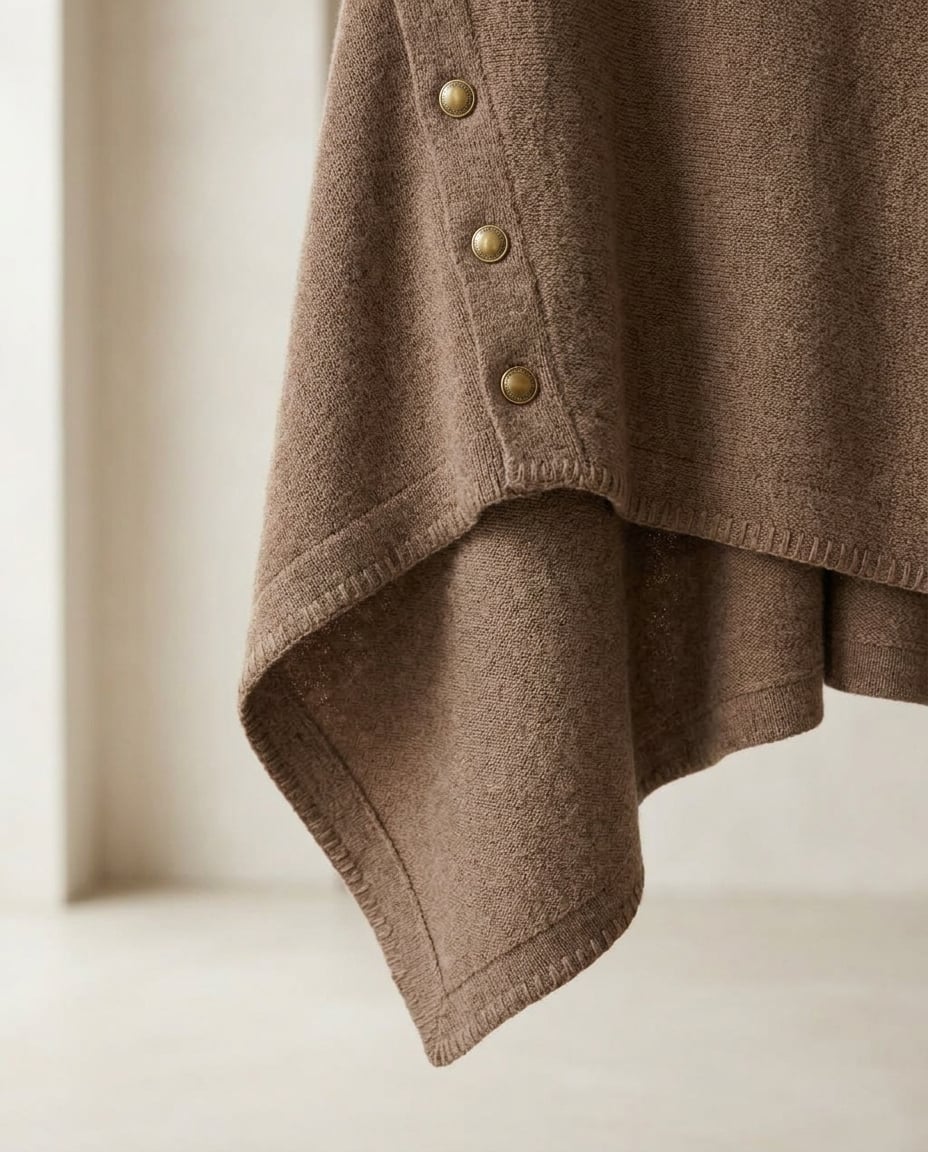 Zara | Elegant Poncho Cardigan for Autumn/Winter - Detail Close-Up