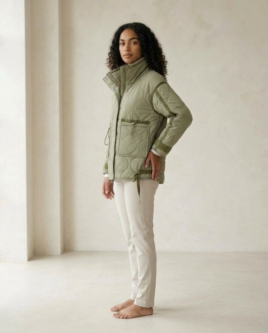 Zara | Elegant Quilted Jacket for Autumn/Winter — side | Maison Perigee