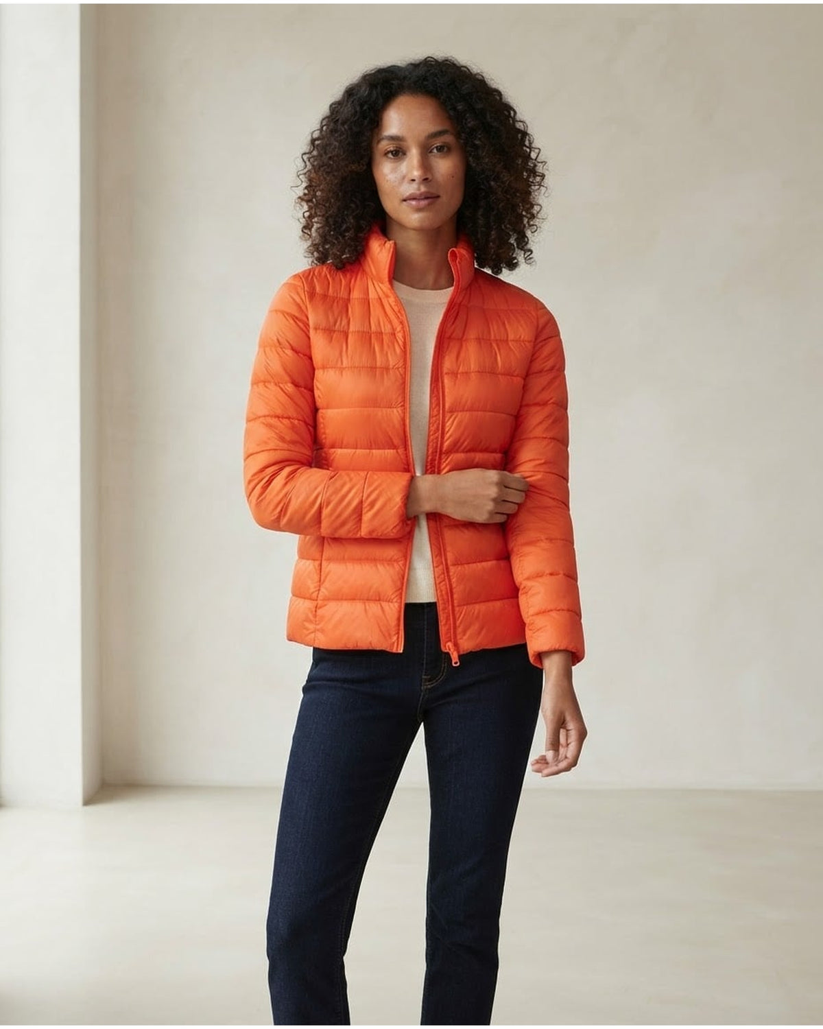 Zara | Elegant Quilted Jacket for Autumn/Winter - Front View