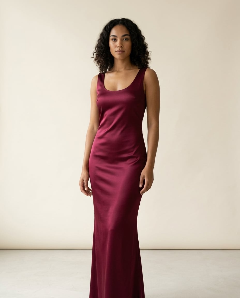 Zara | Elegant Satin Dress for Autumn/Winter — front | Maison Perigee