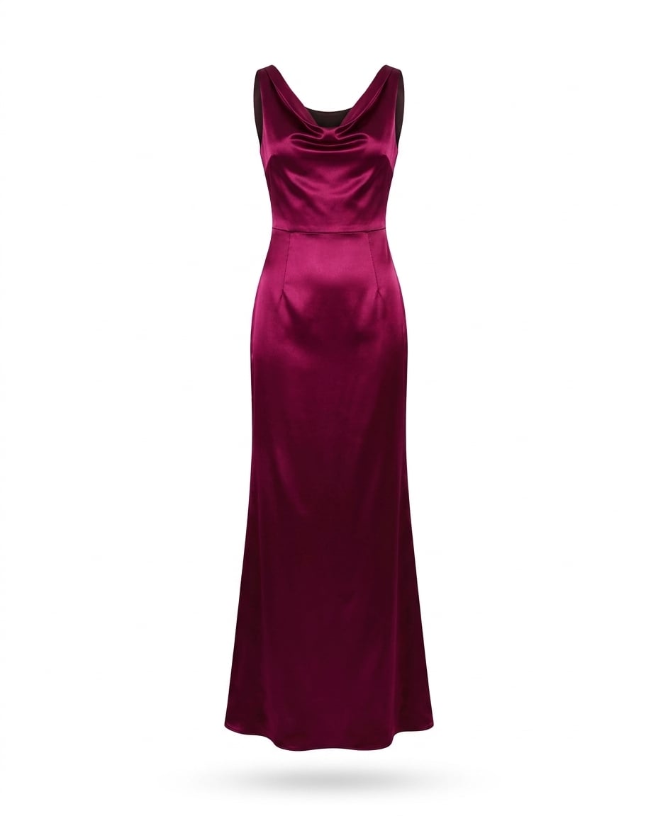 Zara | Elegant Satin Dress for Autumn/Winter — product white bg | Maison Perigee