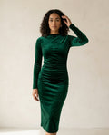 Zara | Elegant Velvet Midi Dress for Autumn/Winter — front | Maison Perigee
