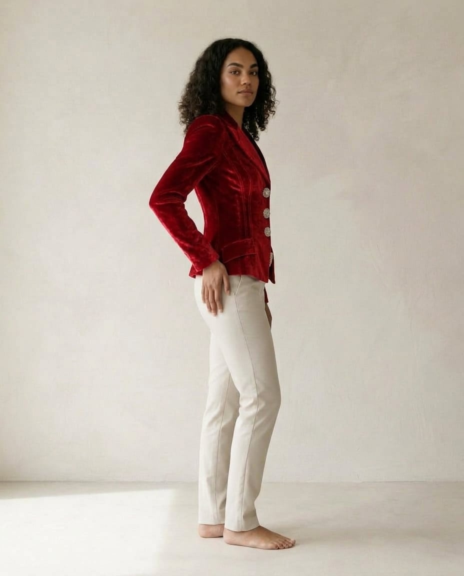 Zara | Sophisticated Velvet Blazer for Autumn/Winter — side | Maison Perigee