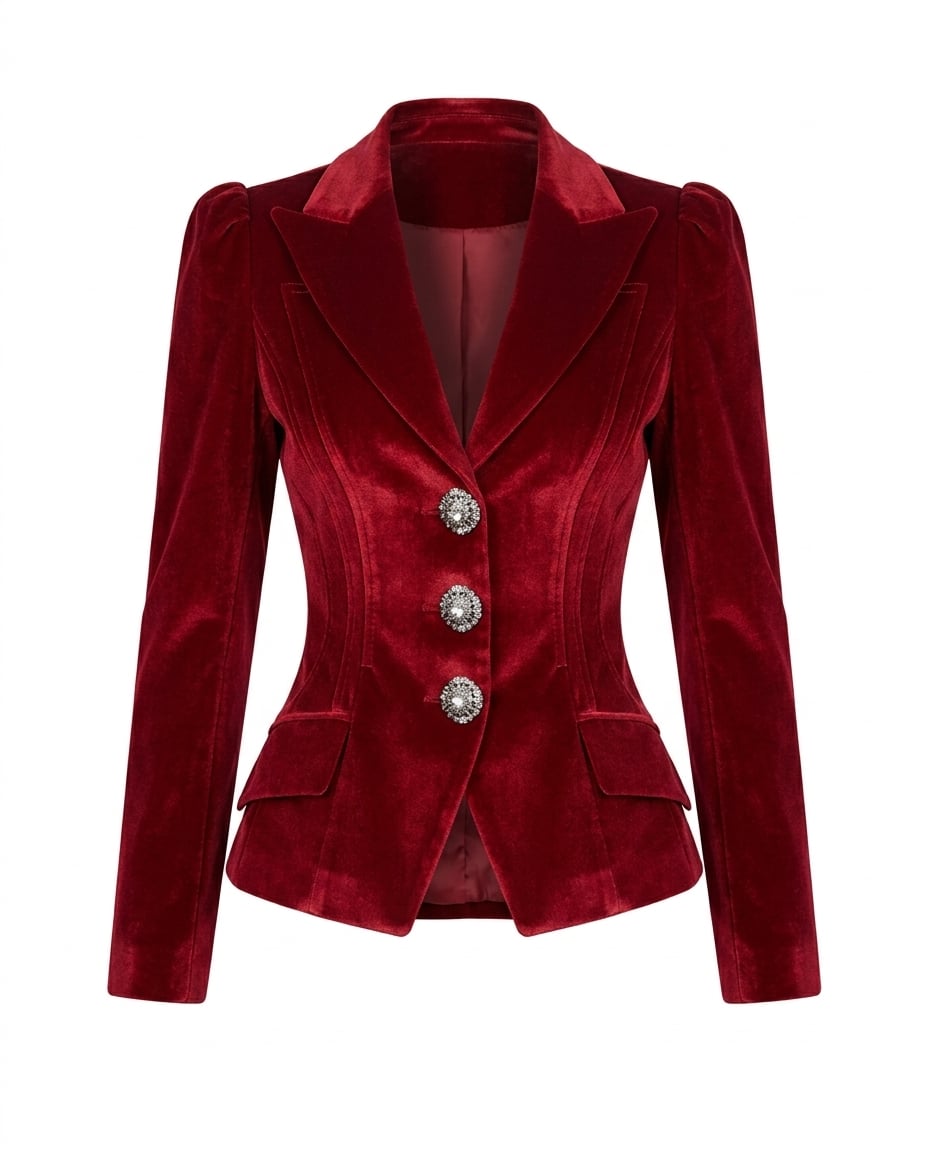 Zara | Sophisticated Velvet Blazer for Autumn/Winter — product white bg | Maison Perigee