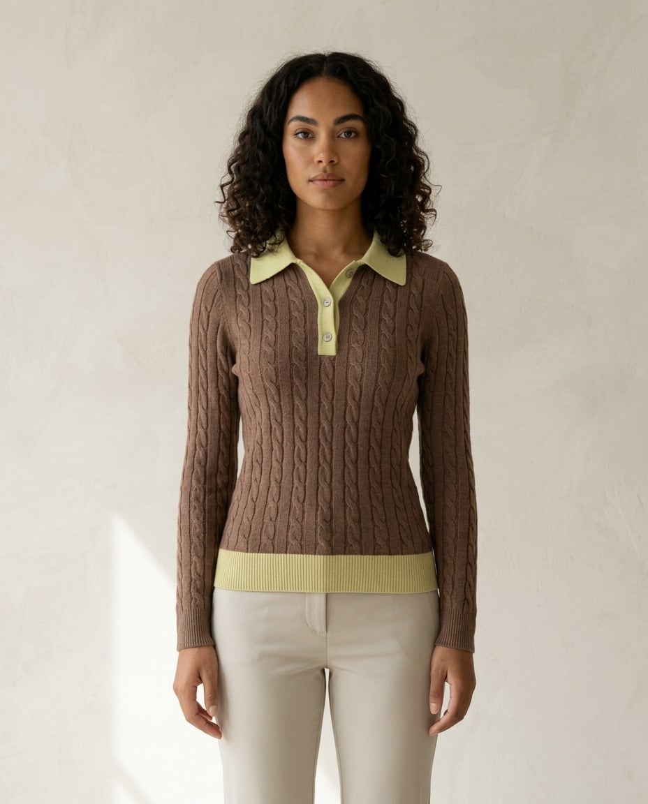 Zara | Timeless Cable Knit Sweater for Autumn/Winter — front | Maison Perigee