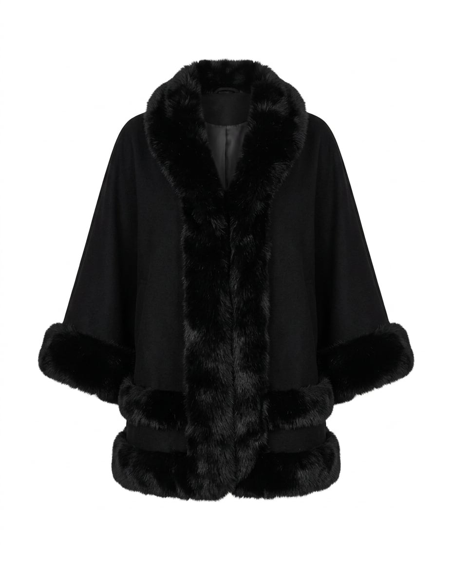 Zara | Timeless Cape Coat for Winter — product white bg | Maison Perigee