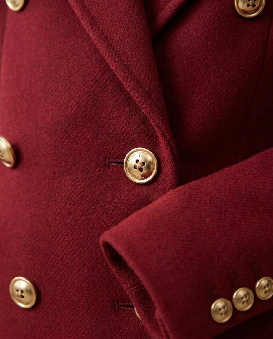 Zara | Timeless Double-Breasted Coat for Winter - Detail Close-Up