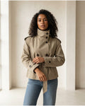 Zara | Timeless Double-Breasted Jacket for Autumn/Winter - Front View