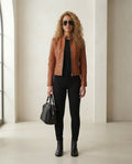 Zara | Timeless Leather Jacket for Autumn/Winter - Front View